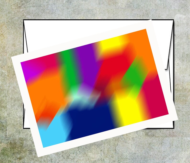 Abstract Note Cards. A Set of Five Blank, Bi-fold 7 x 5 Note Cards Artistically and Digitally Created. image 3