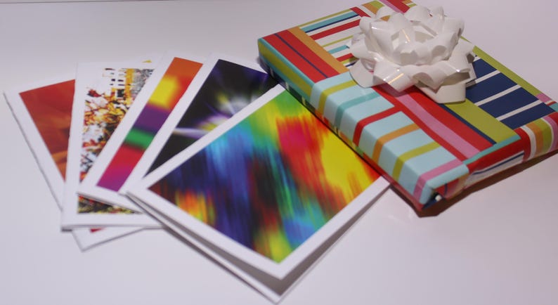 Abstract Note Cards. A Set of Five Blank, Bi-fold 7 x 5 Note Cards Artistically and Digitally Created. image 8