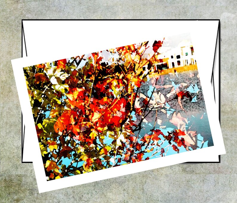 Abstract Note Cards. A Set of Five Blank, Bi-fold 7 x 5 Note Cards Artistically and Digitally Created. image 4