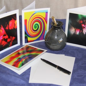 Abstracte kunst. Een vier Opmerking Card collectie van prachtige, creatieve kunst