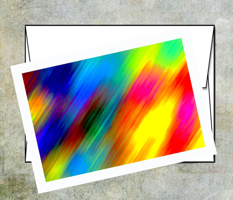 Abstract Note Cards. A Set of Five Blank, Bi-fold 7 x 5 Note Cards Artistically and Digitally Created. image 2