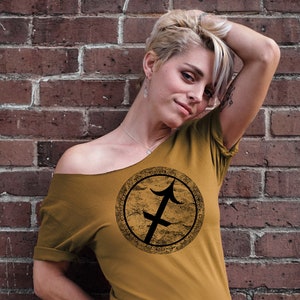 Sagittarius Shirt Off  Shoulder Slouchy Tee Buy Any 2 Get 1 Free! Choice of Colors. Sagittarius Zodiac Sign Great Astrology Gift for Her!