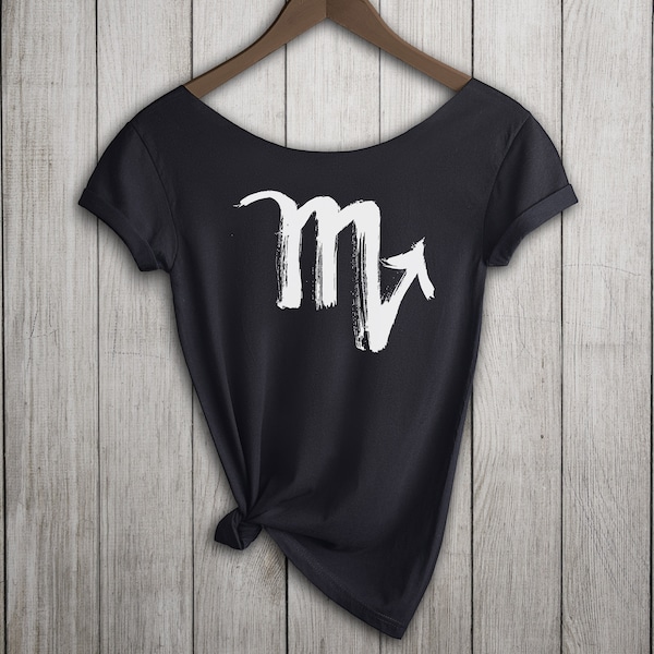 Scorpio Sign Shirt, Women's Off  Shoulder Slouchy Tee, Choice of Colors, Buy 2 Get 1 Free