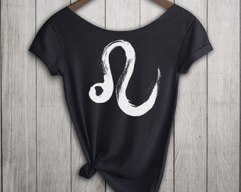 Leo Sign Shirt, Women&#39;s Off  Shoulder Slouchy Tee, Choice of Colors, Buy 2 Get 1 Free