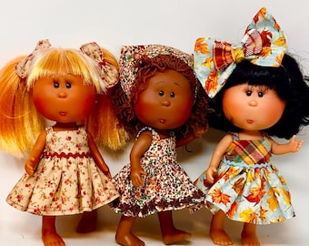 Fall Dresses, Mia Nines, little mia, 9", Autumn outfits, hair bows, choose your fave!