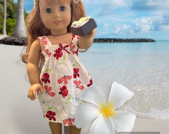 White Printed Sundress for 18”Doll