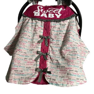 "Süße ""Little Words"" Bezug aus Babyschale."