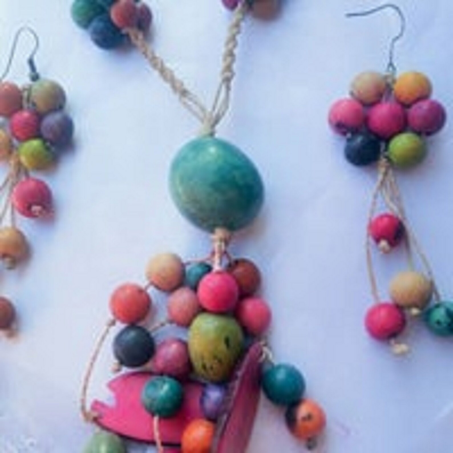 Vintage Fruit salad necklace and earring Etsy