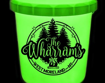 Last Name Campsite Digital Decal | DIY Camping Vinyl for 5 Gallon LED Bucket | Camp Light Bucket Project | Personalized Hometown Camper Sign