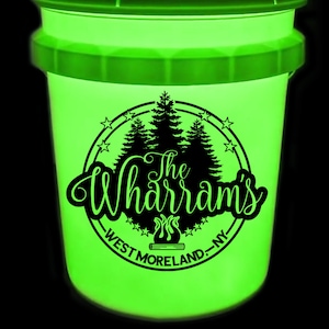 Last Name Campsite Digital Decal | DIY Camping Vinyl for 5 Gallon LED Bucket | Camp Light Bucket Project | Personalized Hometown Camper Sign