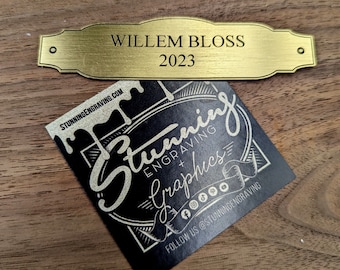 Personalized Deer Mount Name Plate: Engraved Trophy Plate, Brushed Finish