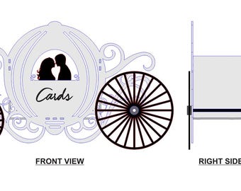 Cinderella Carriage Card Box Laser Cut File: Wedding Decor (Digital Download)