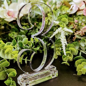 Clear Acrylic Table Numbers, Wedding Table Number, Elegant Event Table Decorations, Table Centerpiece Decor, All Numbers Custom Made