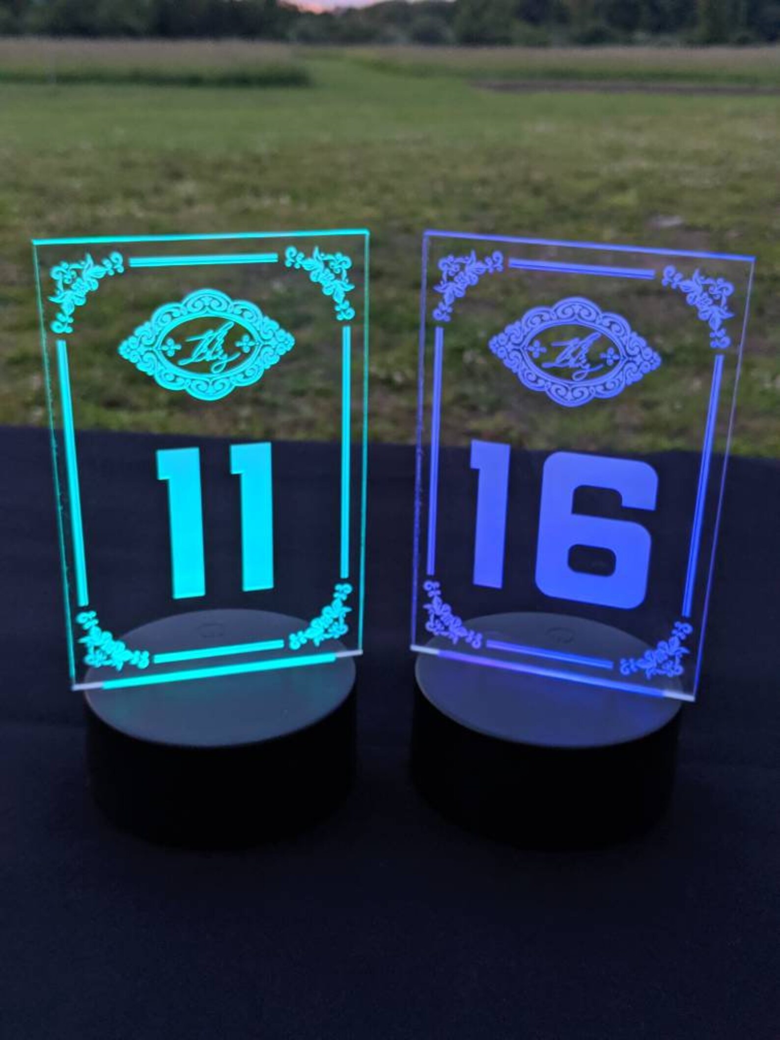 LED Wedding Reception Table Numbers Custom Clear Engraved Etsy