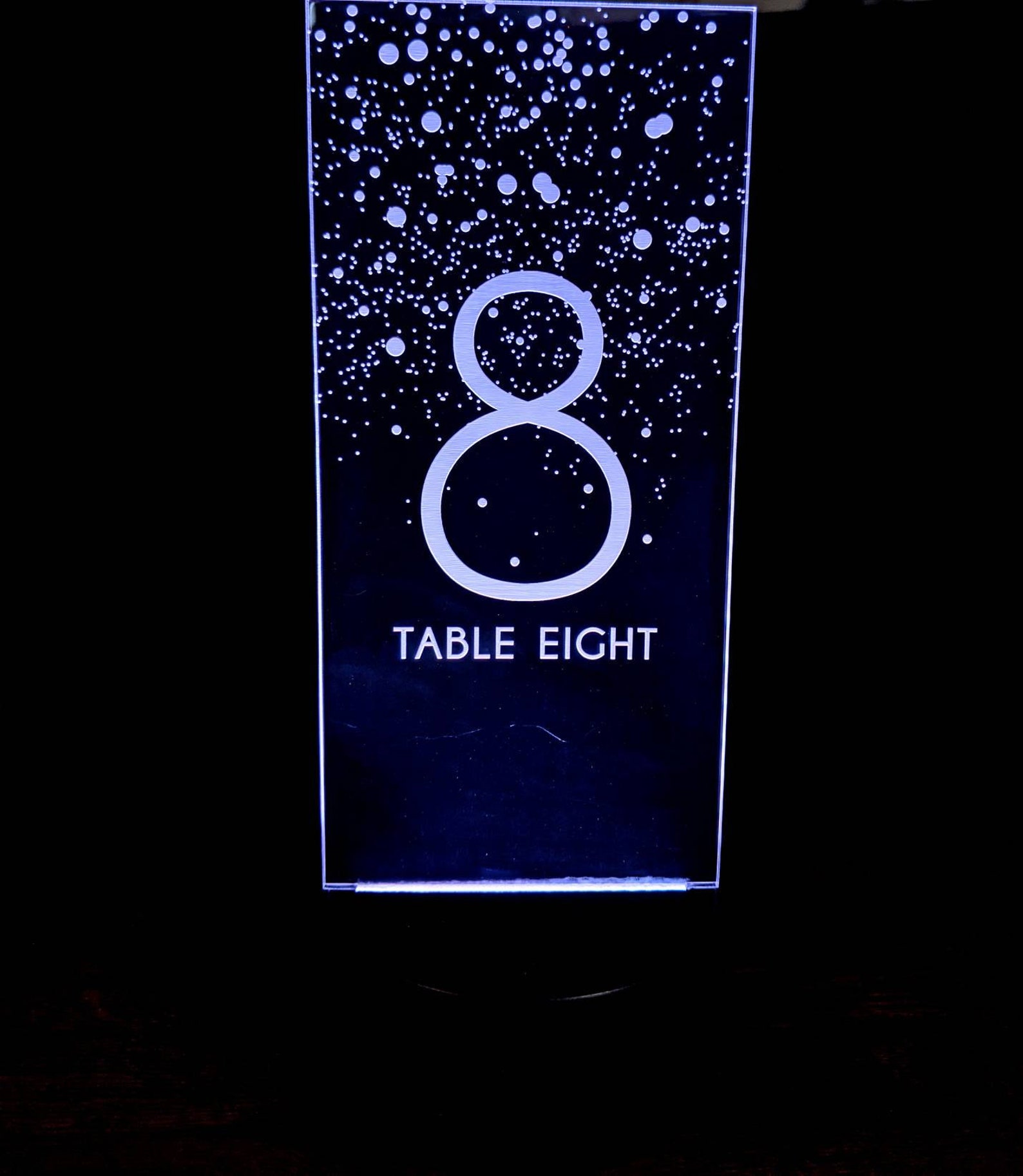 Engraved Acrylic LED Table Numbers: Custom Wedding Reception Decor - Etsy
