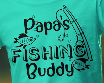 Papa's Fishing Buddy Digital Cutting File Design, SVG Png Pdf Cdr, Instant Download T-shirt DIY, Grandpa, Child, Fathers Day, Boy Birthday