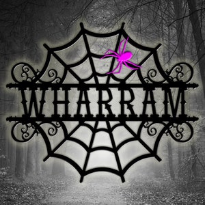 Spider Web Cobweb Halloween Digital design with Last Name or Words, Personalized - Svg Dwg Dxf Jpeg Png Cdr Jpg Ai PDF Custom Laser Cut File