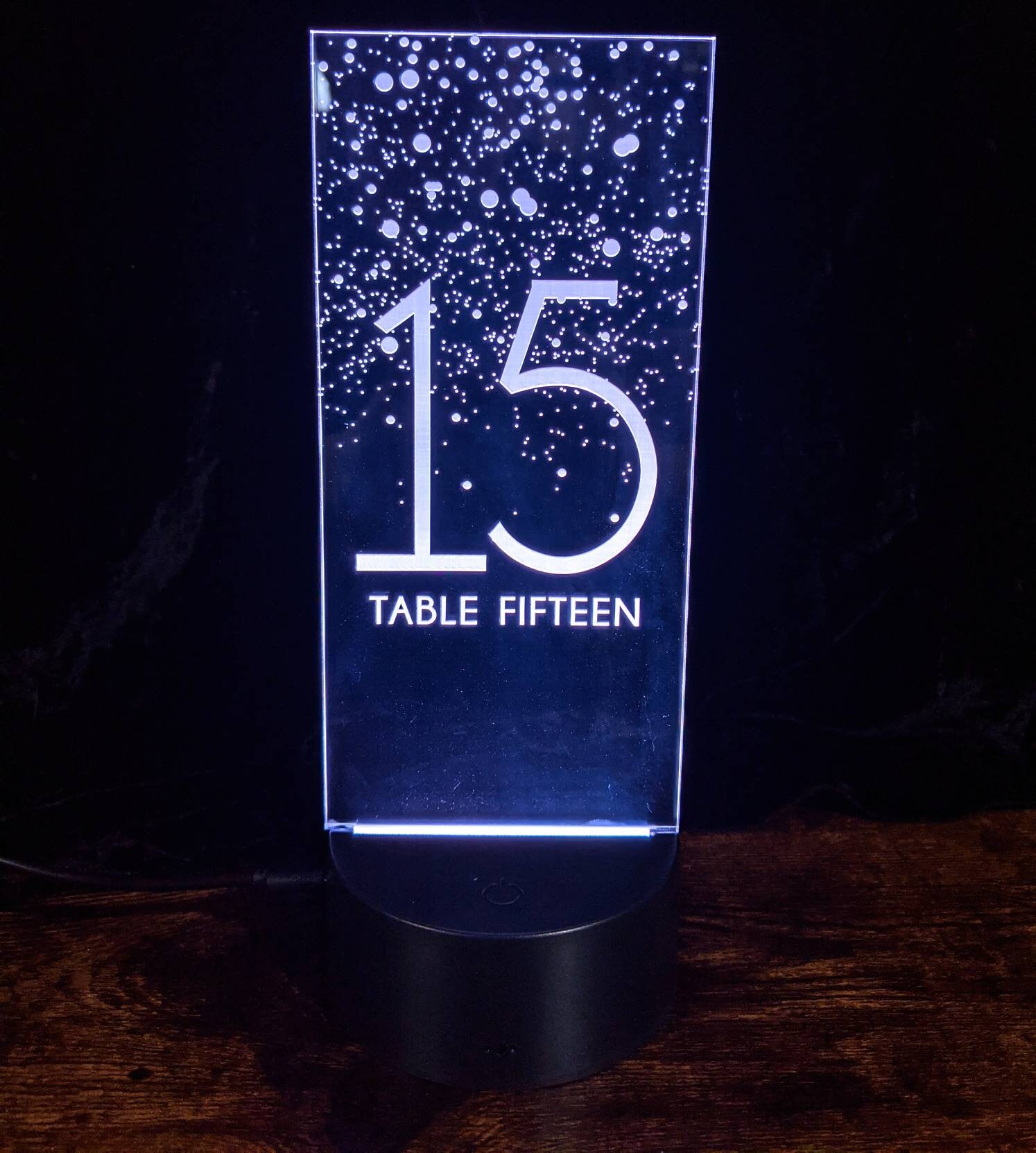 Elegant LED Wedding Reception Table Numbers Custom Engraved Etsy