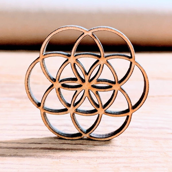 Flower of Life Wooden Charm | Pendent | Beads, Embellishment - For Wood Art Craft Projects - Jewelry, Necklaces, Earrings - Symbols - Laser