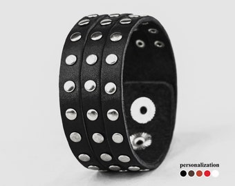 Rivet small leather bracelets for women, 4647