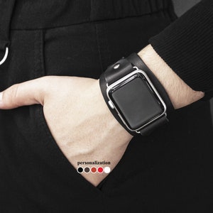 wide Leather Apple watch band for men or women 38mm 40mm 41mm 42mm 44mm 45mm 46mm 49mm, series 3 4 5 6 7 8 9 10 SE Ultra Ultra 2, 1357