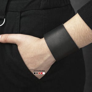 wide Leather cuff bracelet for women - Leather wrist cuff wristbands bangle, 4105
