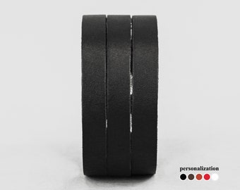 Black stripes leather bracelets for women, 4645