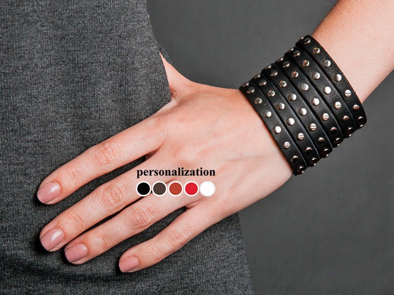 Unisex Punk Rock Black Leather Cuff Bracelet Braided Wide Wristband Wrap Bracelets Unisex Punk Rock Black Leather Cuff Bracelet Braided Wide Wristband Wrap Bracelets