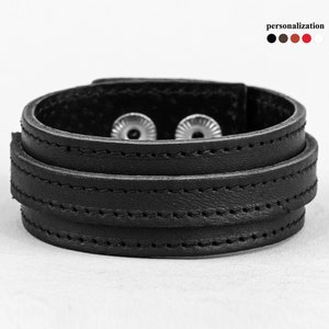 wide Leather wrist cuff bracelet for men or women, 3541st