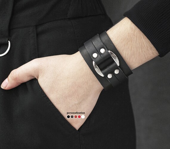 Bracciale Uomo Cuoio,Bracciale In Pelle Regolabile, Intrecciato A Mano