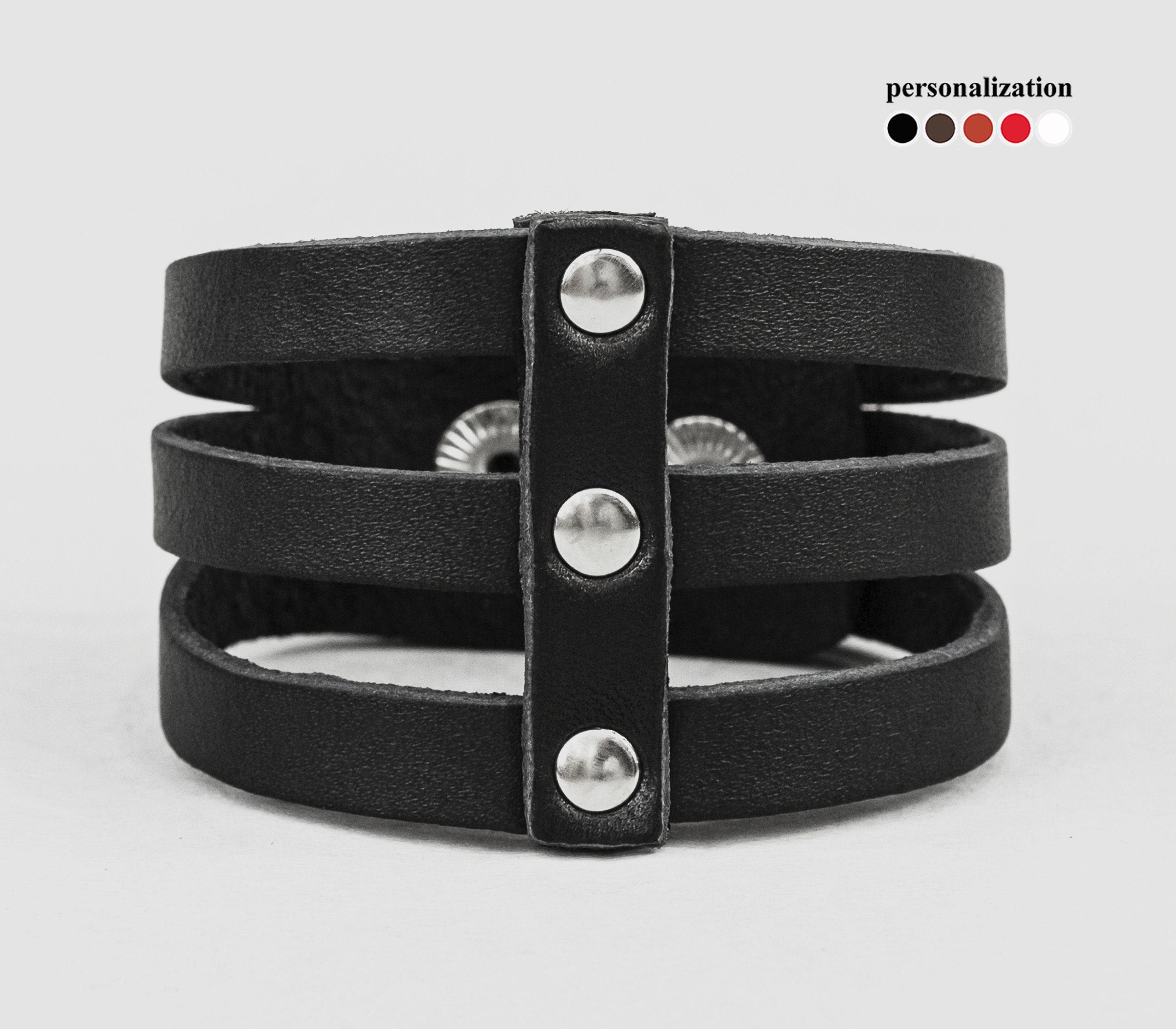 Solid Black Cuff Bracelet for Men – Priyaasi