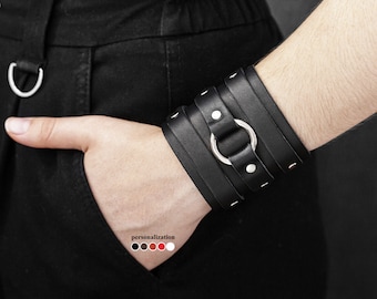 Wide Leather Wristbands Leather Wrist Cuff Leather Bracelet