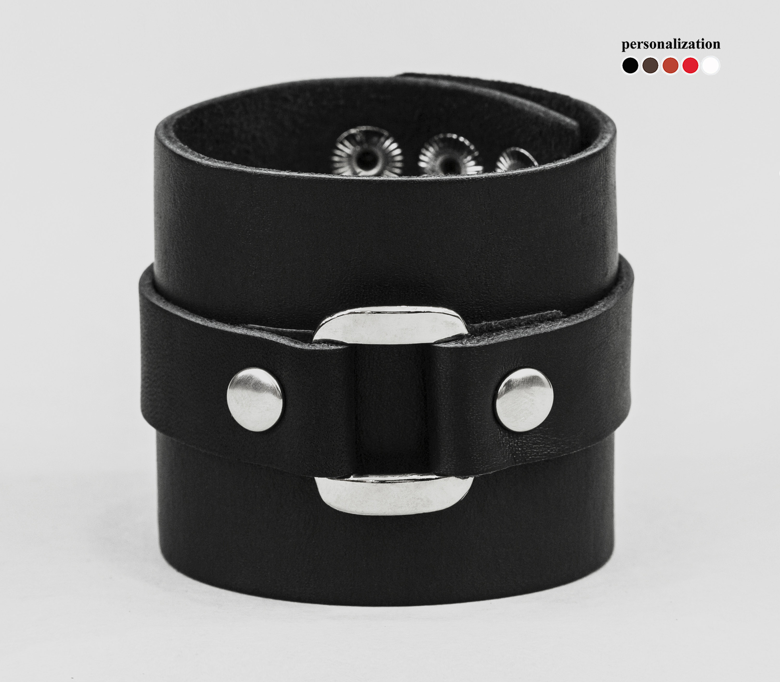 10mm Soft Pliable Black Flat Leather Cuff Bracelet with attached Clasp -  Qty 1 (LC02) freeshipping - Beads and Babble