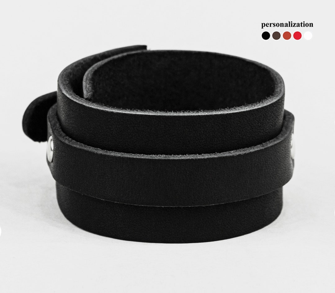 Adjustable Leather Wrist Cuff Bracelet for Men or Women 6716 Etsy
