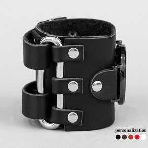 Wide leather watch cuff band - Leather watch strap for men or women for lug 10mm 12mm 14mm 16mm 18mm 20mm 22mm 24mm 26mm 28mm 30mm, 5107