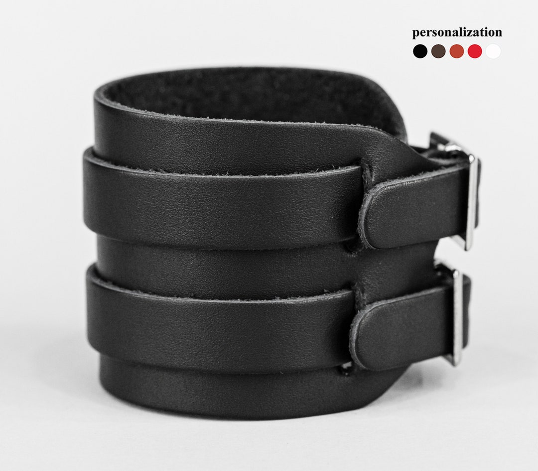 Hypoallergenic Wide Leather Bracelet Mens Leather Arm Guard Etsy