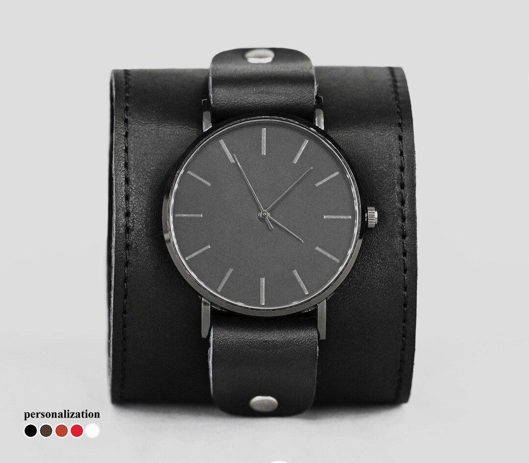 Wide Leather Watch Strap Wide Leather Watch Band Leather Cuff Watch Lug