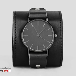 Wide Leather watch strap - Wide Leather watch band Leather cuff watch - Lug 10mm 12mm 14mm 16mm 18mm 20mm 22mm 24mm 26mm 28mm 30mm, 5363st