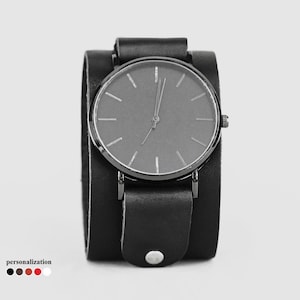 Wide Leather watch strap - Wide Leather watch band Leather cuff watch - Lug 10mm 12mm 14mm 16mm 18mm 20mm 22mm 24mm 26mm 28mm 30mm, 5362