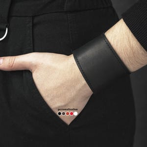 wide Leather cuff bracelet for women - Leather wrist cuff wristbands bangle, 4105st
