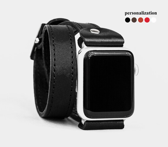 Apple watch 4 double leather band hot sale