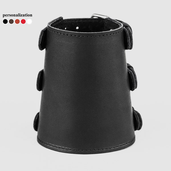 Wide leather bracers for men or women, Leather arm wrist guard, 6600st