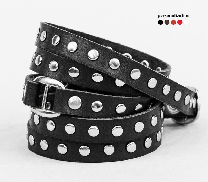 Stud Wristband Leather Cuff Bracelet for Woman Upper Arm Etsy