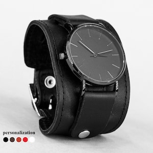 wide Leather watch cuff band for men or women with lug 10mm 12mm 14mm 16mm 18mm 20mm 22mm 24mm 26mm 28mm 30mm, 5500st