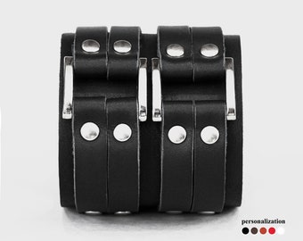 Elegant Black Leather Cuff Wrist Bracelet, Perfect Gift For Men And Woman, The Ultimate Statement Piece for Fashion Enthusiasts 3121