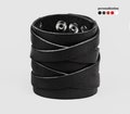 wide Leather cuff bracelet with cross for men or women for wrist from 4.7 to 9.4 inch (12-24 cm), 3295 product logo