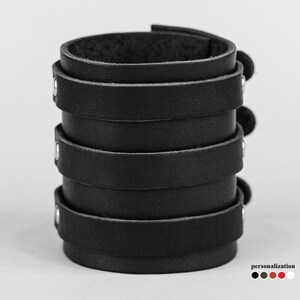 Wide Leather Wristbands Leather Wrist Cuff Leather - Etsy