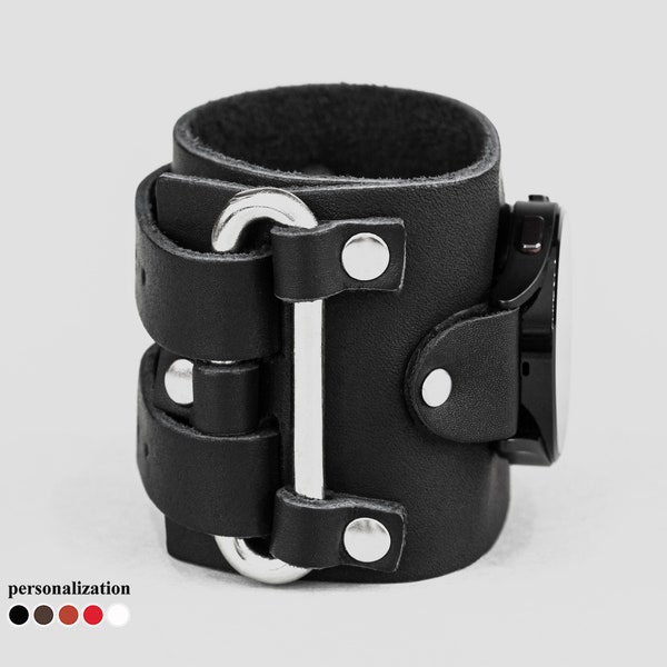 Cinturino largo in pelle western compatibile con Samsung e altri smartwatch per uomo o donna, 2108