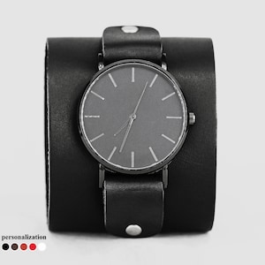 Wide Leather watch strap - Wide Leather watch band Leather cuff watch - Lug 10mm 12mm 14mm 16mm 18mm 20mm 22mm 24mm 26mm 28mm 30mm, 5363