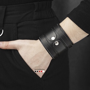 Breites Leder Manschettenarmband für Männer oder Frauen, Breites Leder Manschettenarmband, 3575